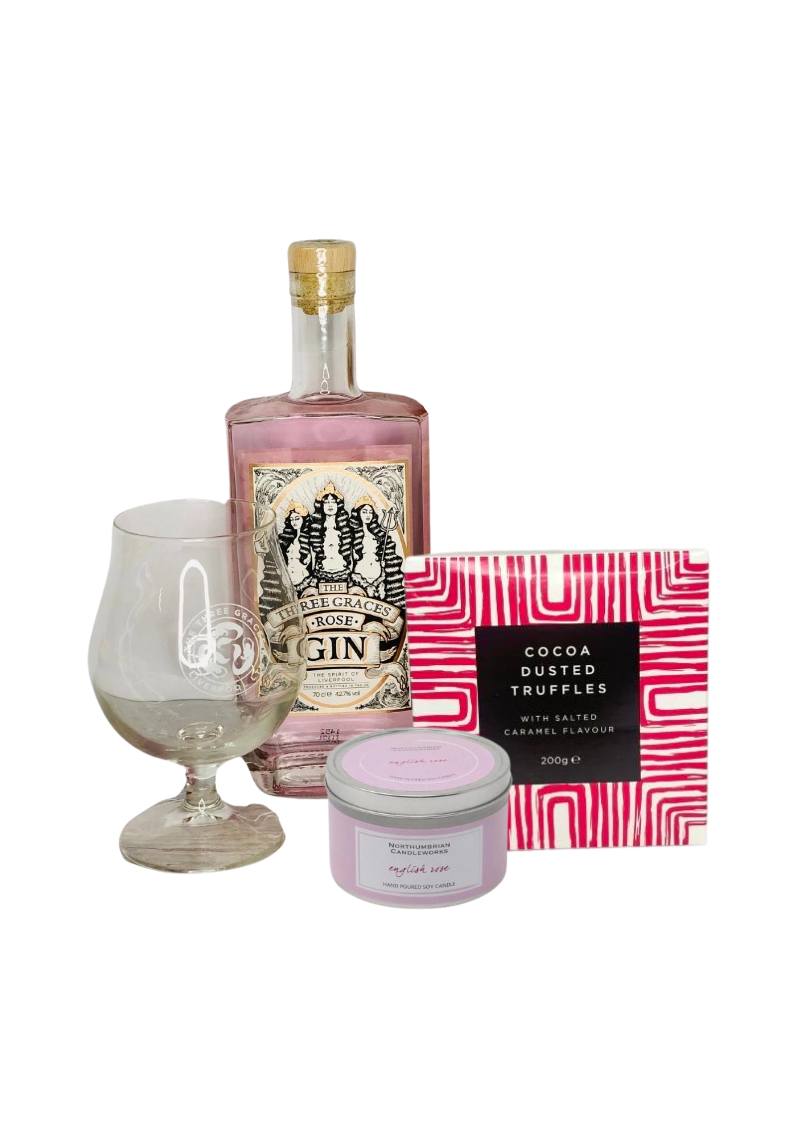 <h2>Rose Gin Gift Set | Gin Lover Giftset</h2>
<br>
<ul>
<li>70cl bottle of Rose Gin made in Liverpool - 12.7%</li>
<li>Locally made The Three Graces Rose Gin</li>
<li>The Three Graces matching Glass</li>
<li>115g Maison Fougere Belgian Chocolates</li>
<li>This product contains alcohol and as such should only be bought for someone over the age of 18</li>
<li>For delivery area coverage see below</li>
</ul>
<br>
<h2>Gift Delivery Coverage</h2>
<p>Our shop delivers flowers and gifts to the following Liverpool postcodes L1 L2 L3 L4 L5 L6 L7 L8 L11 L12 L13 L14 L15 L16 L17 L18 L19 L24 L25 L26 L27 L36 L70 If your order is for an area outside of these we can organise delivery for you through our network of florists. We will ask them to make as close as possible to the image but because of the difference in stock and sundry items, it may not be exact.</p>
<br>
<h2>Alcohol Gifts</h2>
<p>As a licensed florist, we are able to supply alcoholic drinks either as a gift on their own or with flowers. We have carefully selected a range that we know you will love either as a gift in itself or to provide that extra bit of celebratory luxury to a floral gift.</p>
<p>This locally-made bottle of The Three Graces Rose Gin made in Liverpool is the perfect choice for a Gin lover!</p>
<p>This bottle of Three Graces Rose Gin is made here in Liverpool and comes with a matching Three Graces Gin Glass together with a box of 115g Maison Fougere Belgian Chocolates in a stylish gift box.</p>
<p>This smooth gin evokes the splendour of botanical beauty with the lasting flavours of rose and citrus. Our unique blend of 11 botanicals also includes classic juniper Angelica Root and Cassia Bark to give you a spirit perfectly served over ice.</p>
<p>Have this giftset delivered to someone special to celebrate as an alternative to having flowers delivered, or have it delivered with your flowers to really celebrate!</p>
<p>Rose Gin is brewed in Liverpool by The Three Graces.</p>
<br>
<h2>Online Gift Ordering | Online Gift Delivery</h2>
<p>Through this website you can order 24 hours, Booker Gifts and Gifts Liverpool have put together this carefully selected range of Flowers, Gifts and Finishing Touches to make Gift ordering as easy as possible. This means even if you do not live in Liverpool we make it easy for you to see what you are getting when buying for delivery in Liverpool.</p>
<br>
<h2>Liverpool Flower and Gift Delivery</h2>
<p>We are open 7 days a week and offer advanced booking flower delivery, same-day flower delivery, Guaranteed AM Flower Delivery and also offer Sunday Flower Delivery.</p>
<p>Our florists Deliver in Liverpool and can provide flowers for you in Liverpool, Merseyside. And through our network of florists can organise flower deliveries for you nationwide.</p>
<br>
<h2>Beautiful Gifts Delivered | Best Florist in Liverpool</h2>
<p>Having been nominated the Best Florist in Liverpool by the independent Three Best Rated for the 5th year running you can feel secure with us</p>
<p>You can trust Booker Gifts and Gifts to deliver the very best for you.</p>
<br>
<h2>5 Star Google Review</h2>
<p><em>So Pleased with the product and service received. I am working away currently, so ordered online, and after my own misunderstanding with online payment, I contacted the florist directly to query. Gemma was very prompt and helpful, and my flowers were arranged easily. They arrived this morning and were as impactful as the pictures on the website, and the quality of the flowers and the arrangement were excellent. Great Work! David Welsh</em></p>
<br>